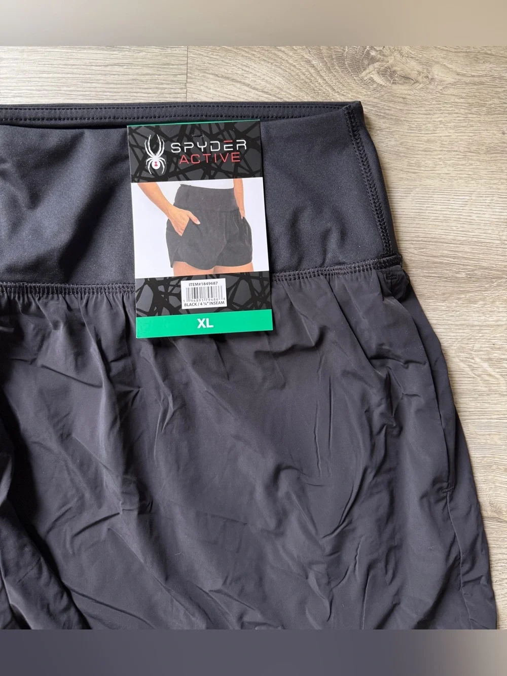 Spyder 2-in-1 Woven Compression Running Gym Workout Shorts Women’s XL Black - Picture 2 of 7
